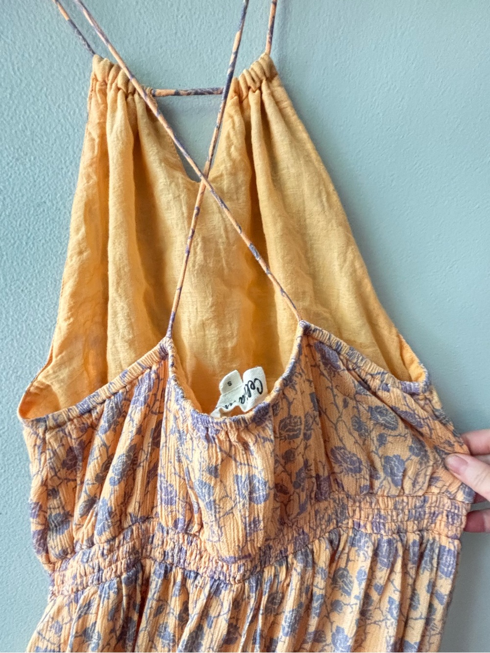 Anthropologie Celina Moon Smocked Halter Maxi Dress SZ S Floral Boho Resortcore - Picture 4 of 5